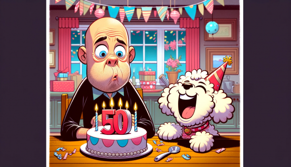 A guy looking a bit miserable about turning 50